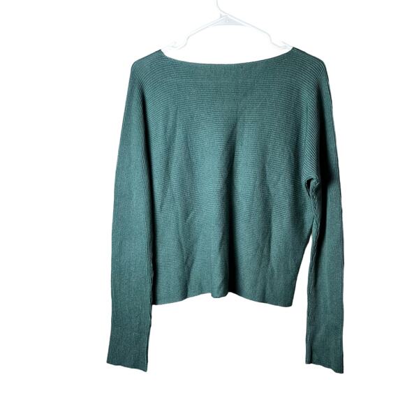 Peruvian Connection Sz Medium Boat‎ Neck Ribbed Crewneck Sweater Teal Women's - Picture 5 of 7